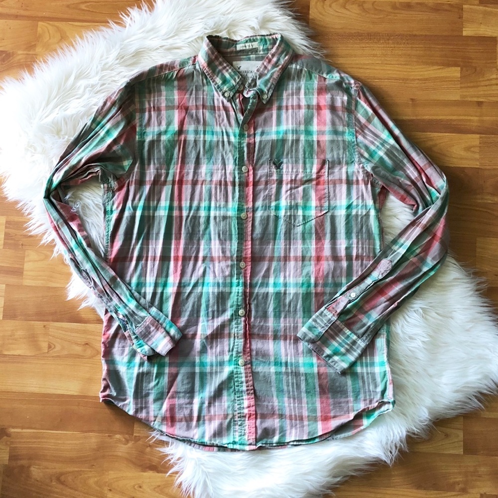 American Eagle Plaid Button Down